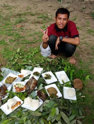 Notre lunch pendant notre trek à Thakhek