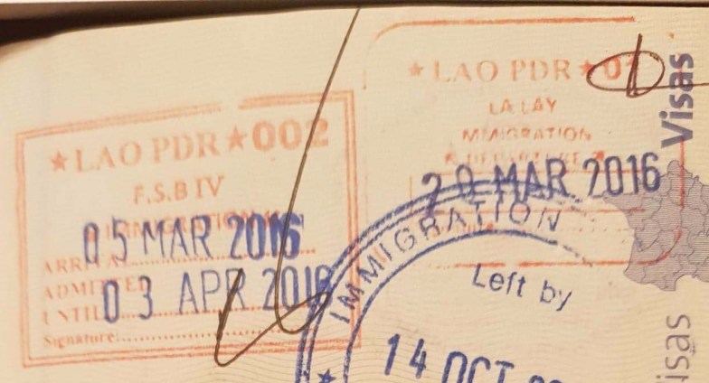 Visa d'entrée et sortie au Laos